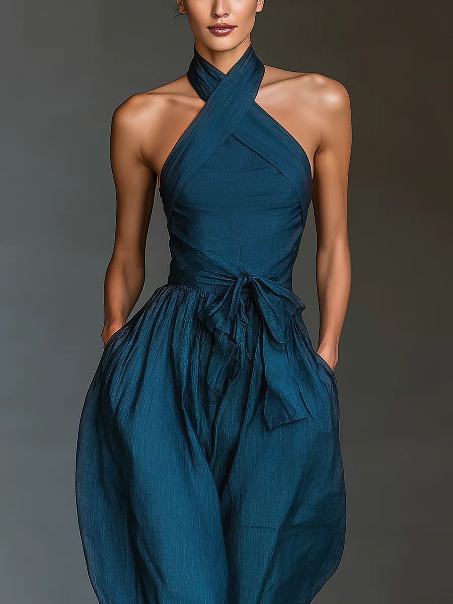 Marissa | Cross-Halter Jumpsuit
