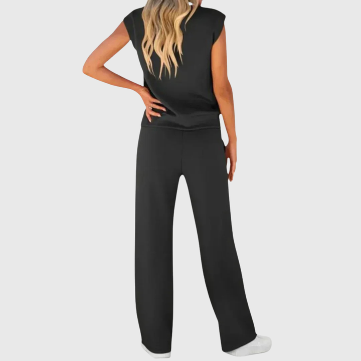 Lolly | Weiches schwarzes Lounge-Set, entspannte Passform, zweiteilig