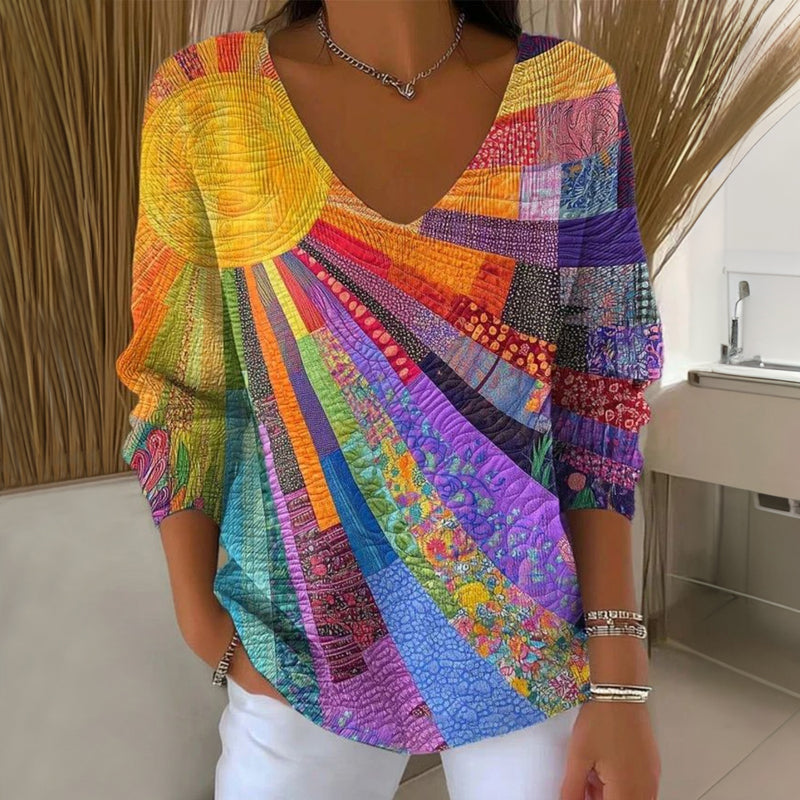 Ava | Vintage Sunburst Strickshirt