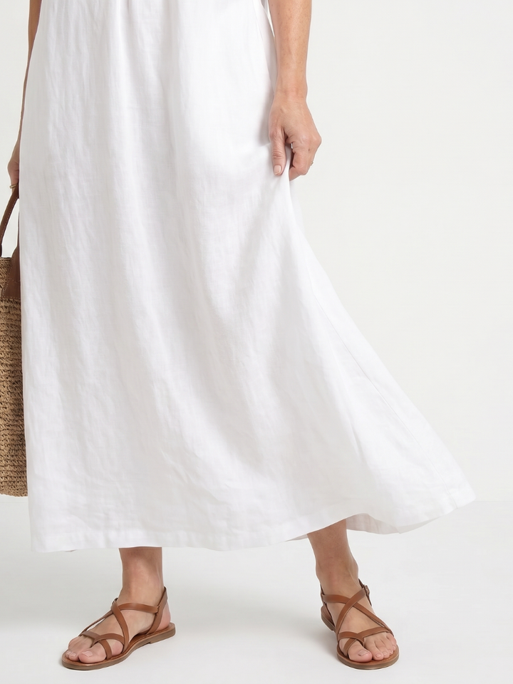 Adelaide | Ärmelloses Midi-Kleid mit Rüschensaum