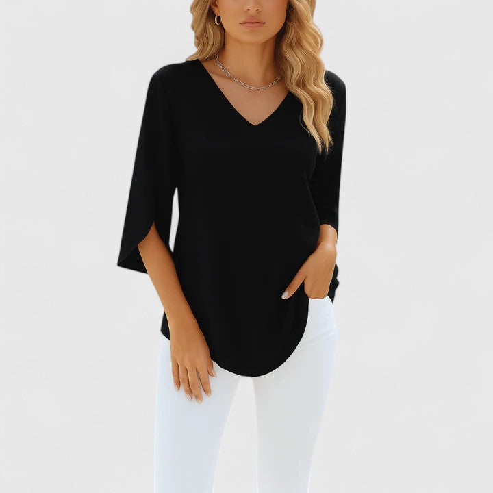 Ainsley | Elegante V-Ausschnitt-Bluse