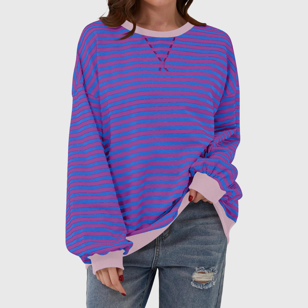Martha | Übergroßes gestreiftes Sweatshirt in entspannter Passform aus weichem Strick