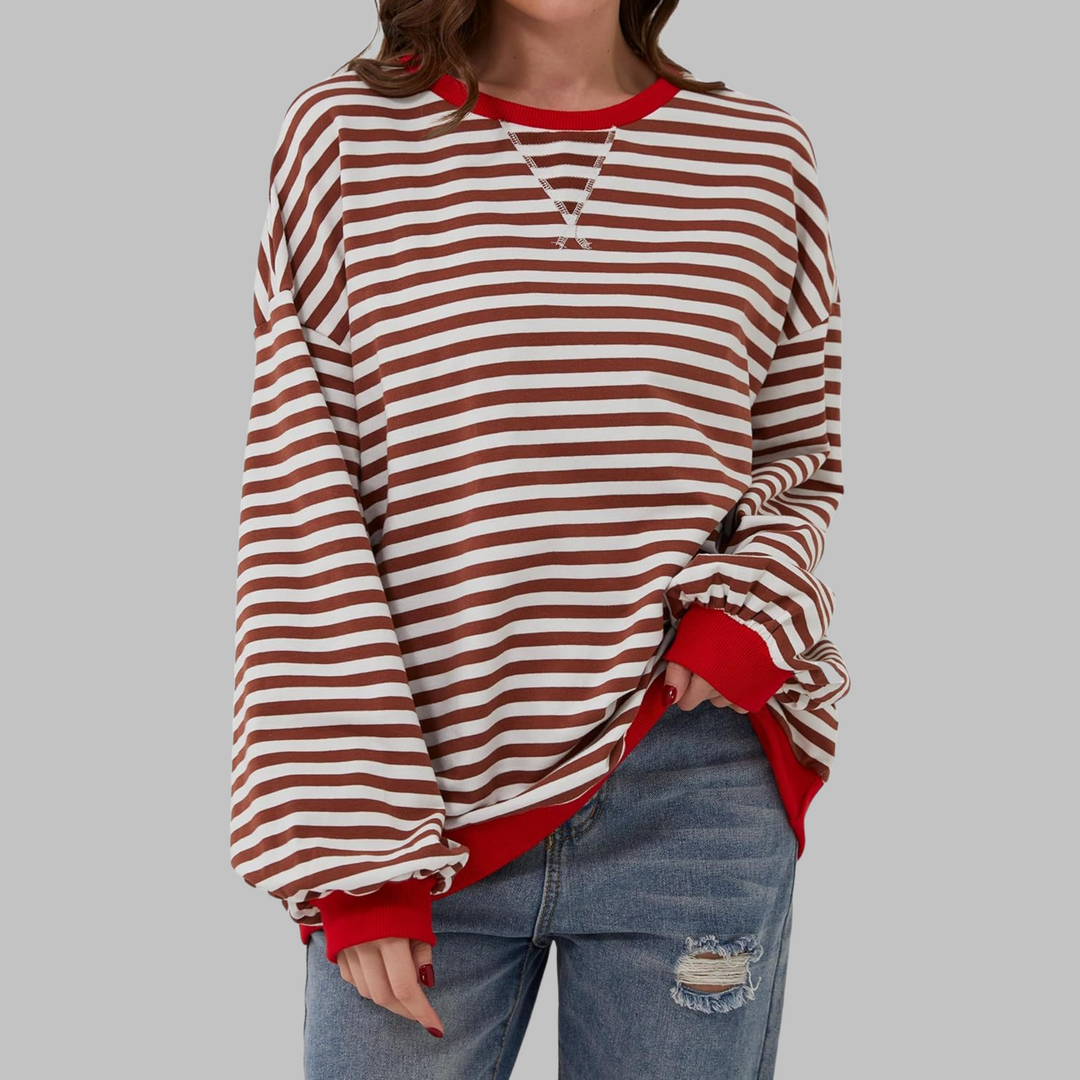 Martha | Übergroßes gestreiftes Sweatshirt in entspannter Passform aus weichem Strick