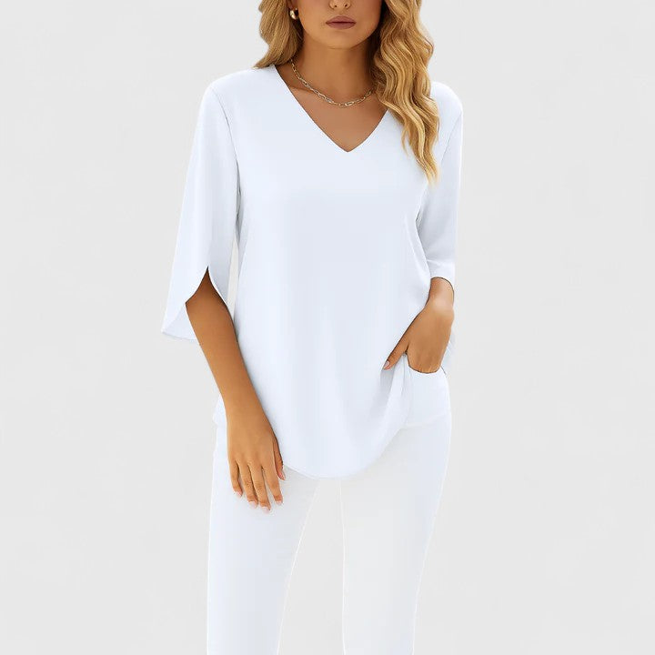 Ainsley | Elegante V-Ausschnitt-Bluse