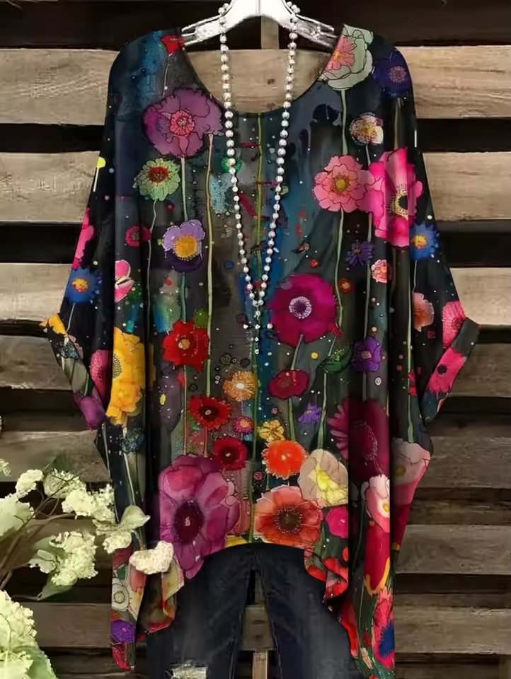 Collins | Vintage Bohemian Floral Print Damen T-Shirt