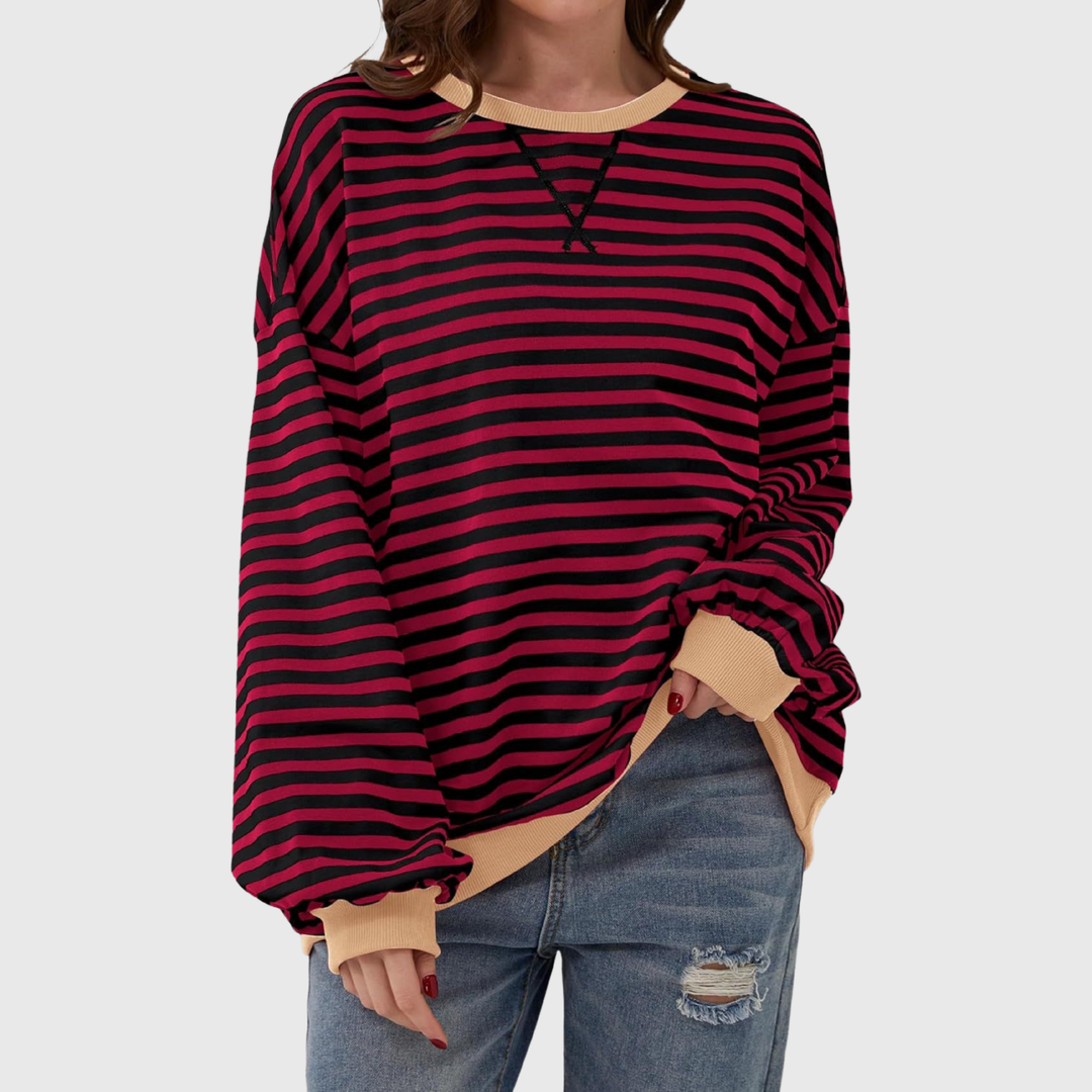 Martha | Übergroßes gestreiftes Sweatshirt in entspannter Passform aus weichem Strick