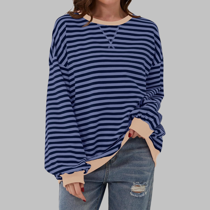 Martha | Übergroßes gestreiftes Sweatshirt in entspannter Passform aus weichem Strick