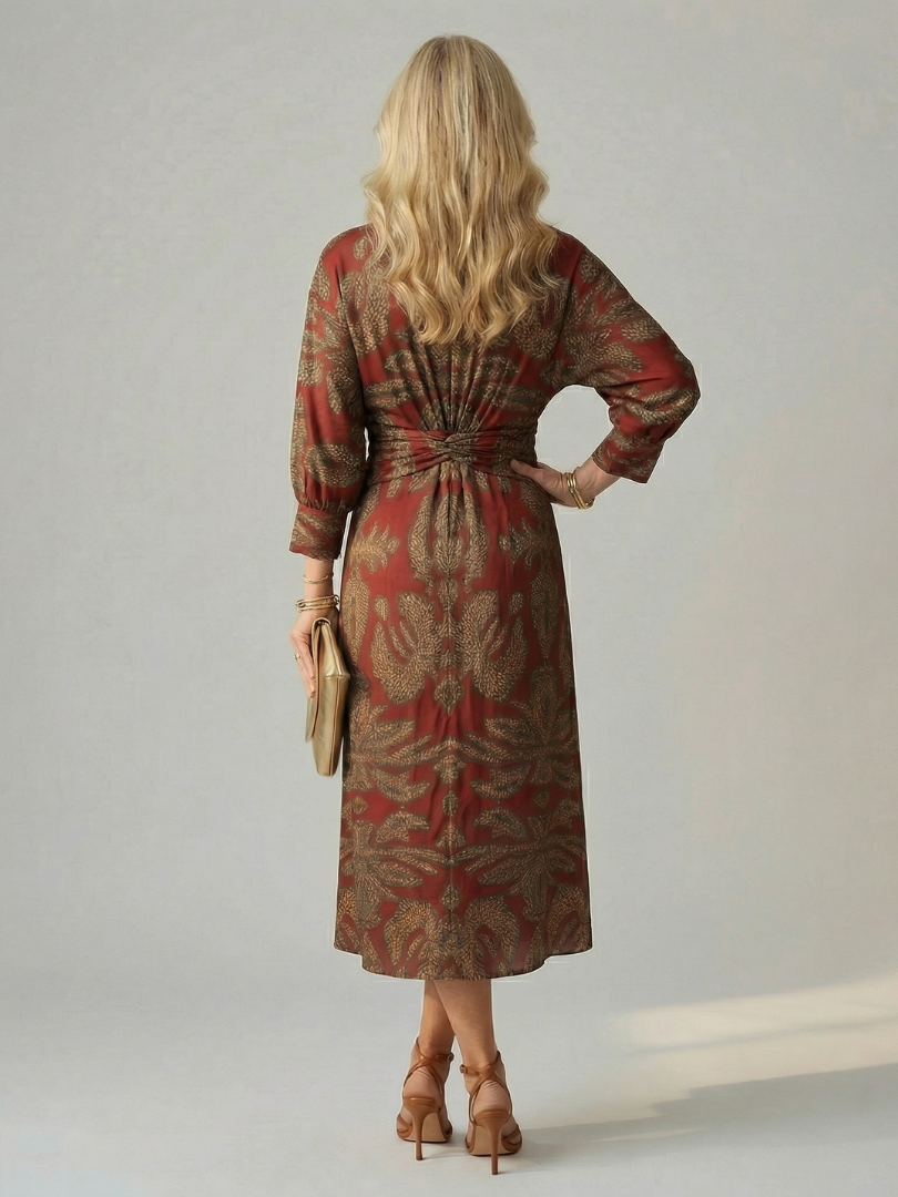Lune | Natürliche Wickel-Midi-Kleid