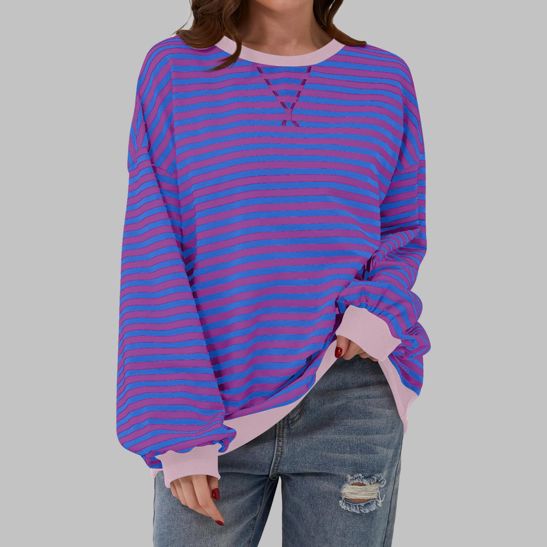 Martha | Übergroßes gestreiftes Sweatshirt in entspannter Passform aus weichem Strick