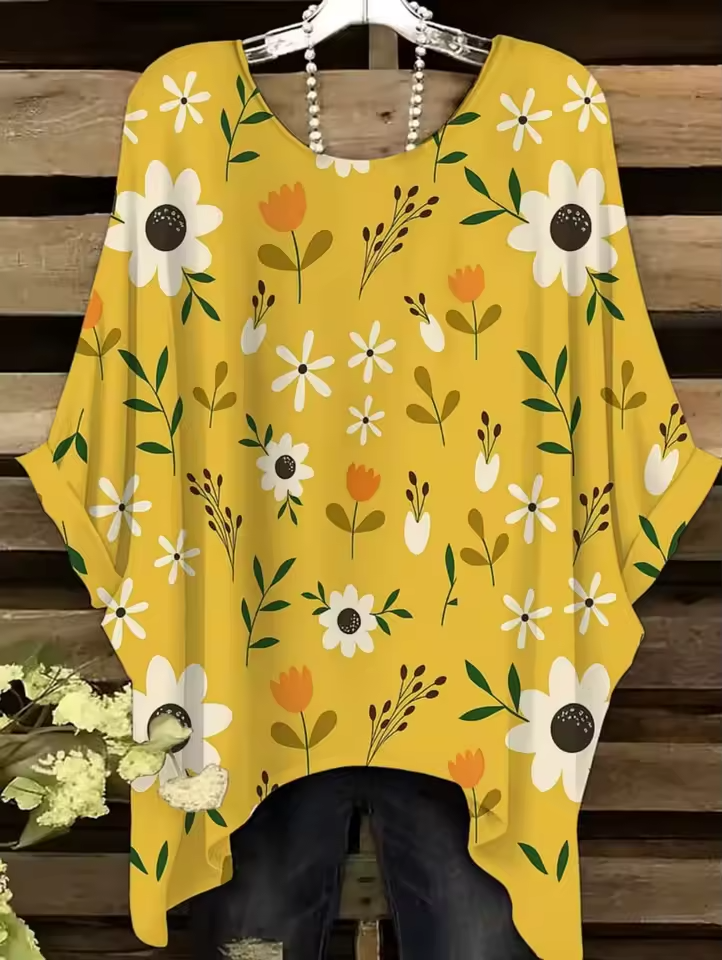 Ellery | Vintage Bohemian Floral Print Damen T-Shirt