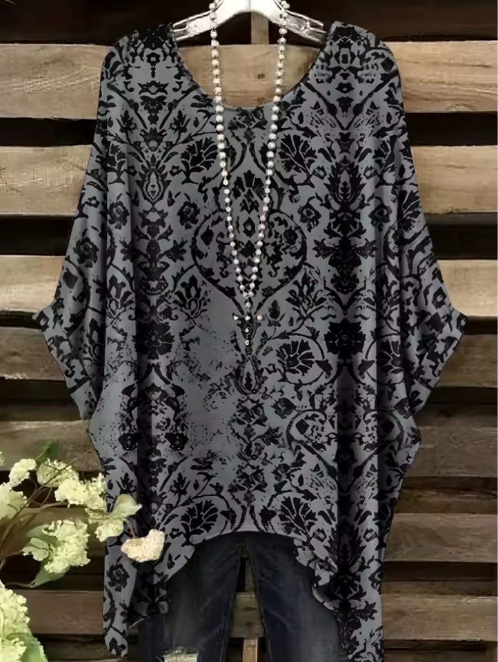 Faye | Vintage Bohemian Floral Print Damen T-Shirt