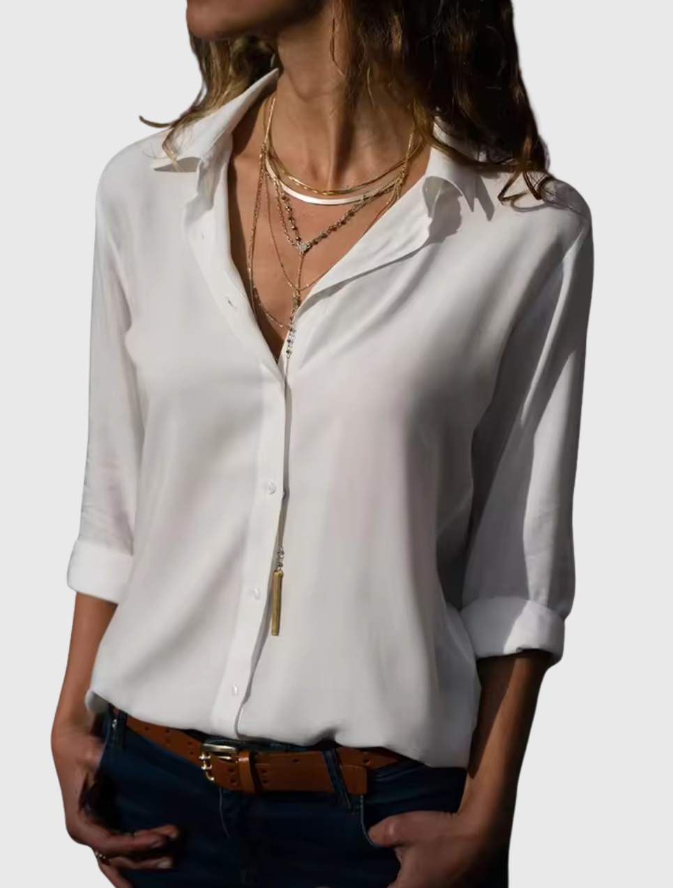 Gwen | Elegante Chiffonbluse mit langen Ärmeln