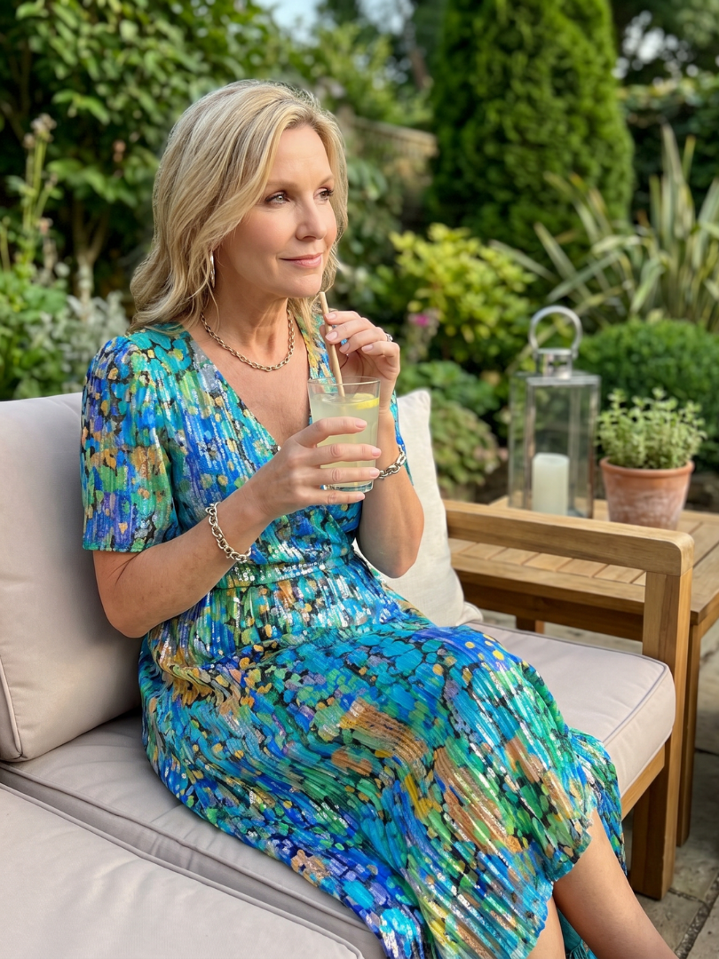 Mirabel | Kleid mit schwingenden Ärmeln und geraffter Taille im Blumenmuster