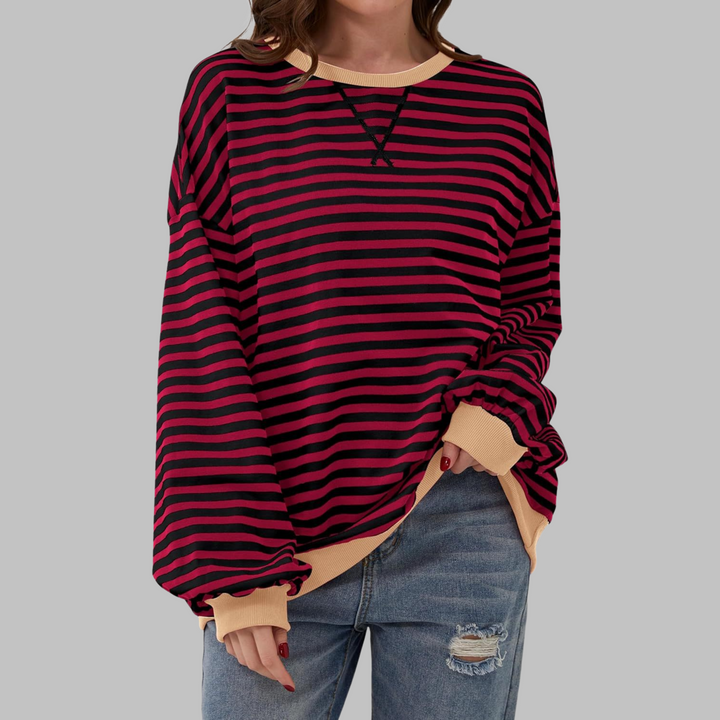 Martha | Übergroßes gestreiftes Sweatshirt in entspannter Passform aus weichem Strick