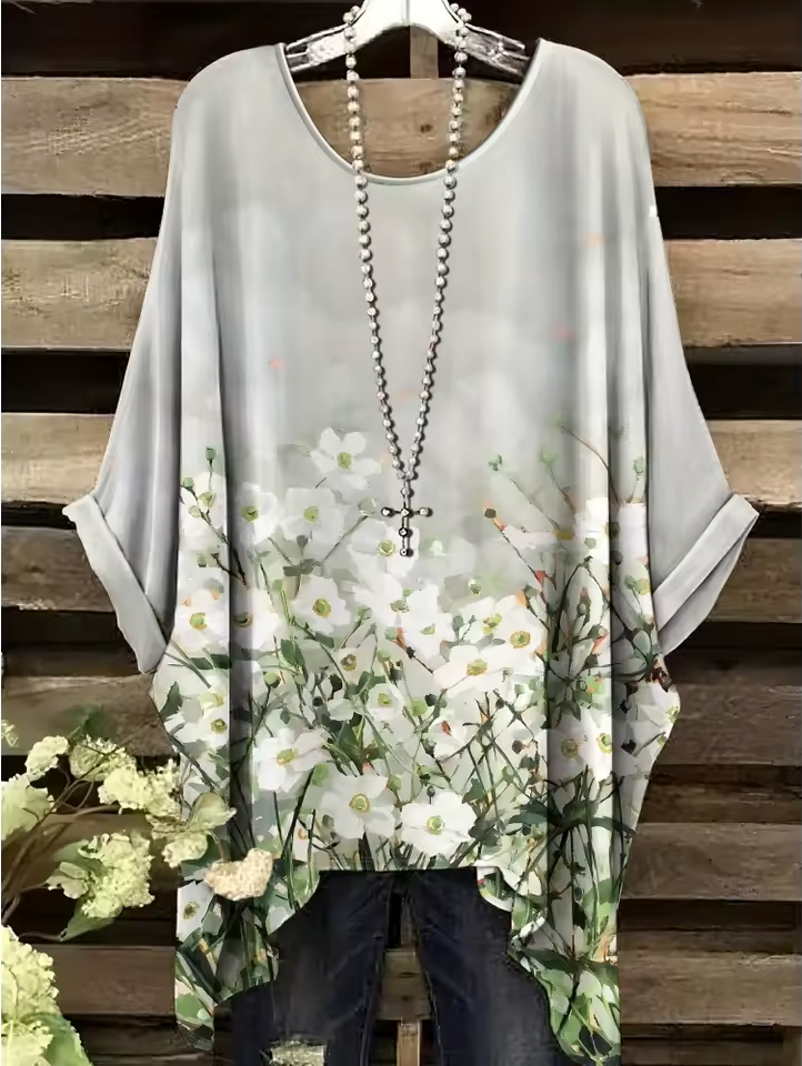 Anya | Vintage Bohemian Floral Print Damen T-Shirt