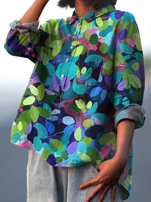 Adriana | Sommerwald Kunst Bedrucktes Damen Freizeitshirt