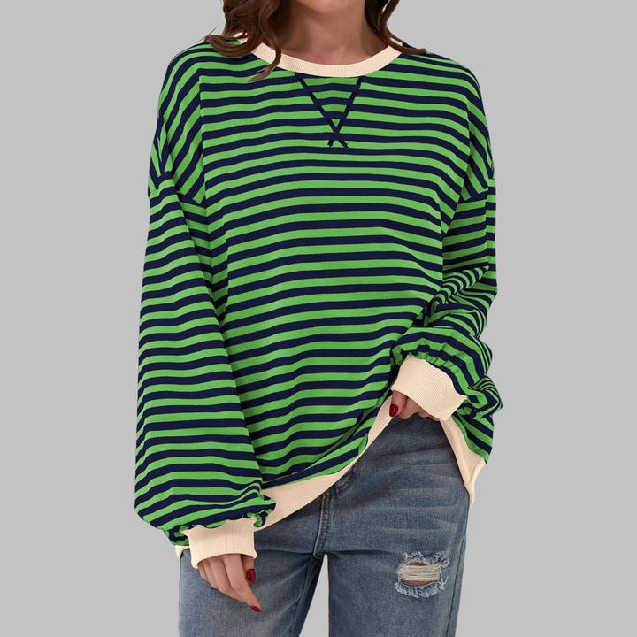 Martha | Übergroßes gestreiftes Sweatshirt in entspannter Passform aus weichem Strick