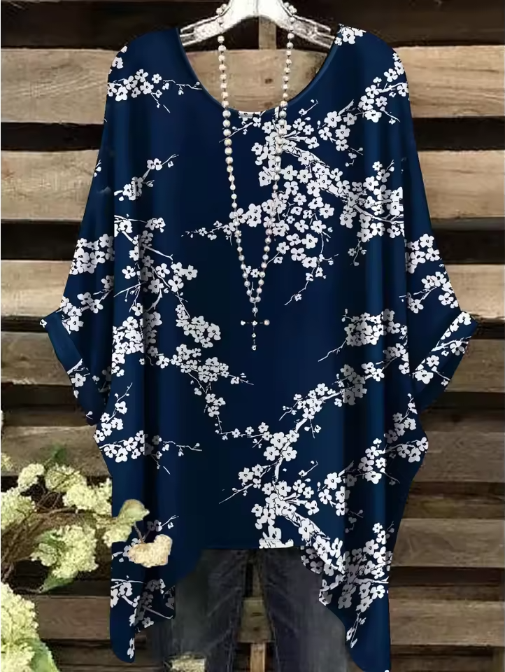 Laila | Vintage Bohemian Floral Print Damen T-Shirt