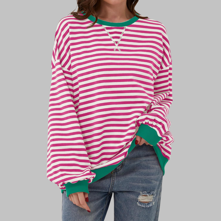 Martha | Übergroßes gestreiftes Sweatshirt in entspannter Passform aus weichem Strick