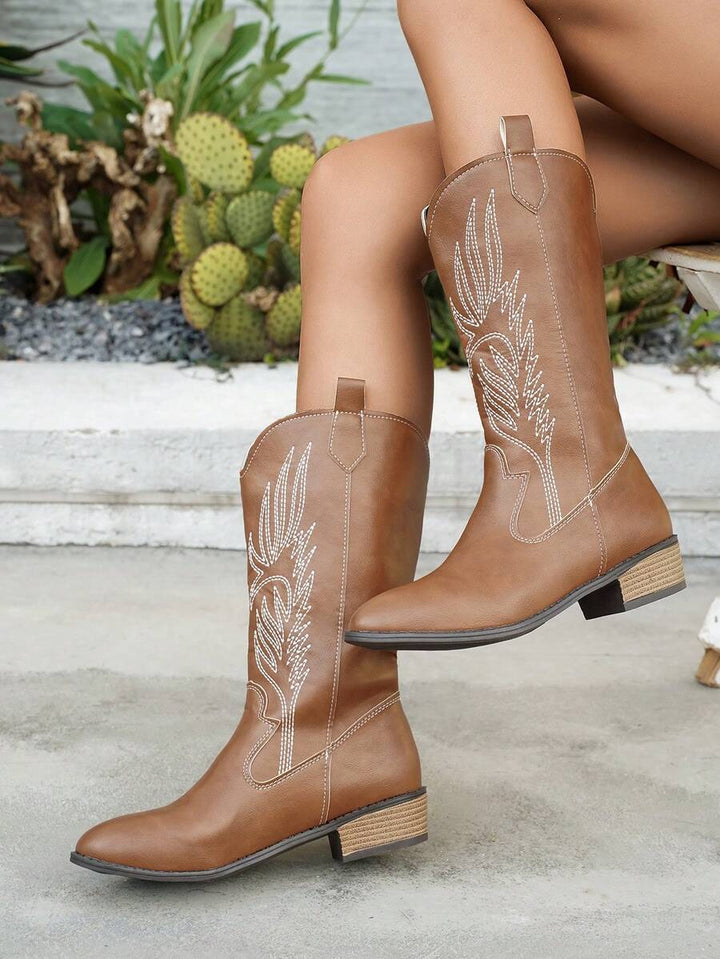 Arlena | Elfenbeinfarbene Westernstiefel
