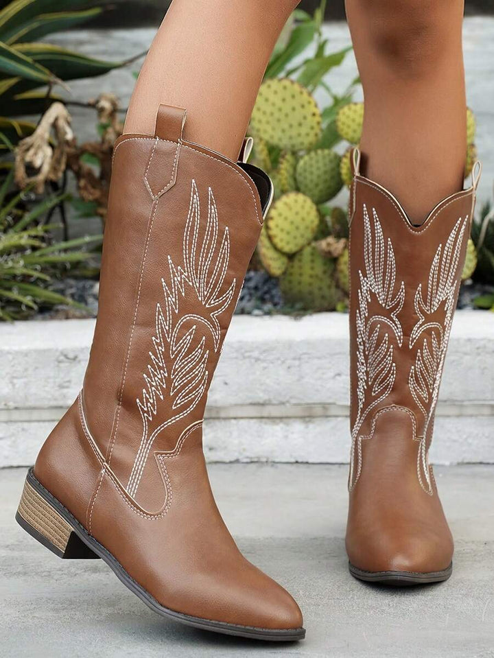 Arlena | Elfenbeinfarbene Westernstiefel