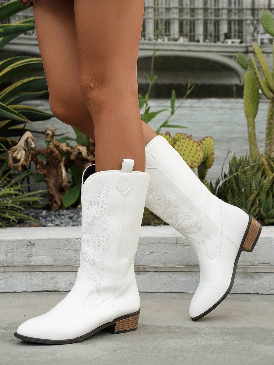 Arlena | Elfenbeinfarbene Westernstiefel