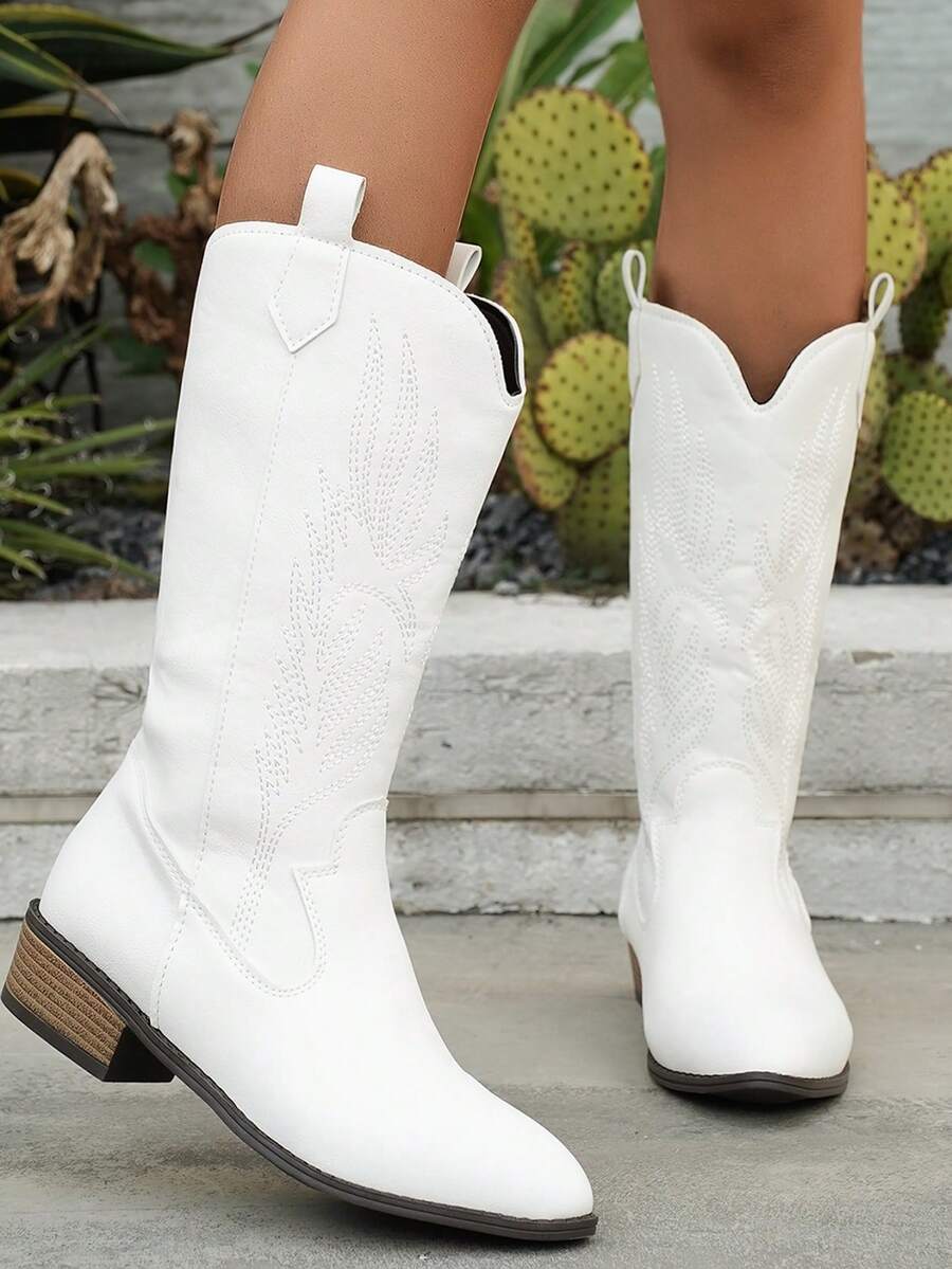 Arlena | Elfenbeinfarbene Westernstiefel