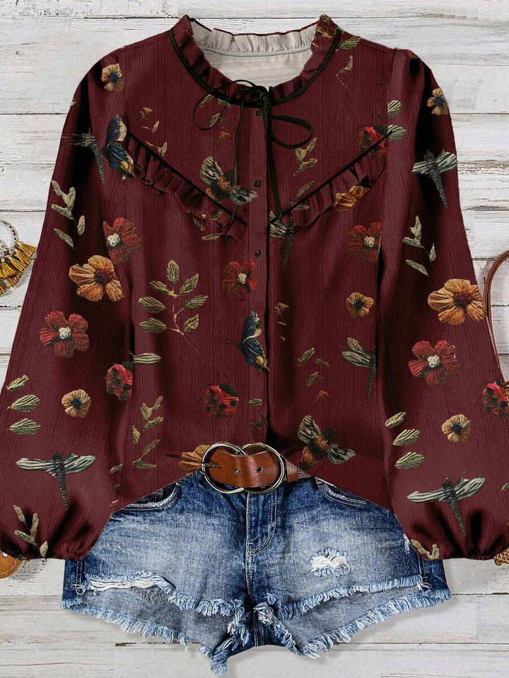 Liora | Vintage Meadow Bindebluse