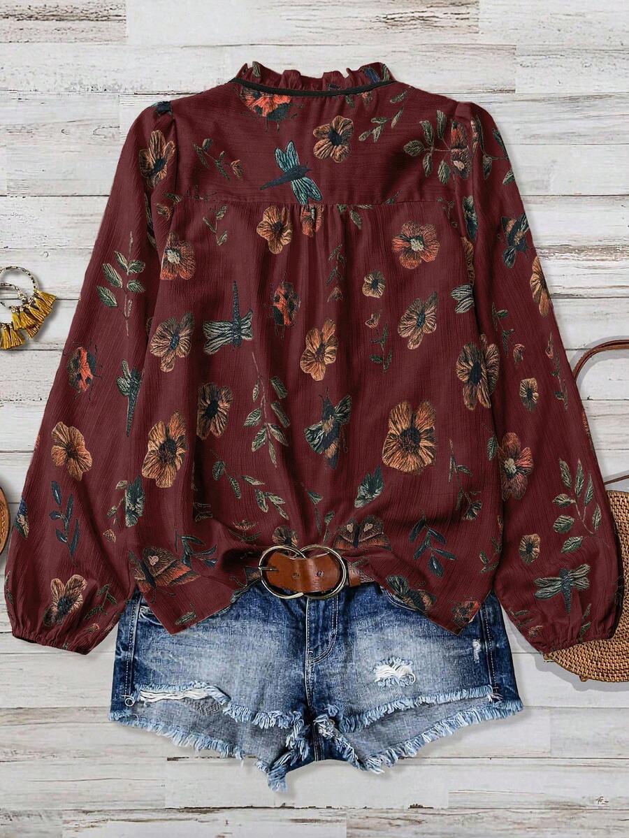 Liora | Vintage Meadow Bindebluse