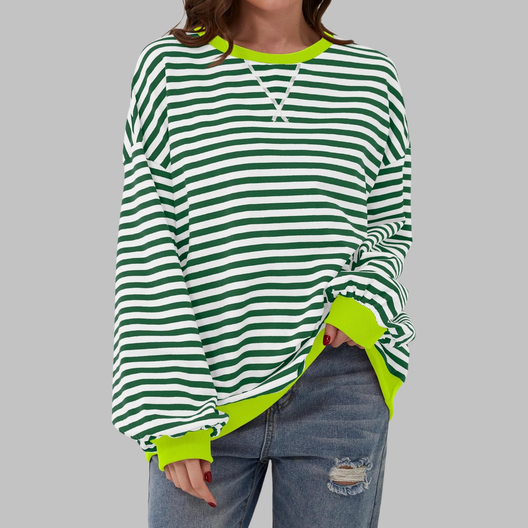 Martha | Übergroßes gestreiftes Sweatshirt in entspannter Passform aus weichem Strick