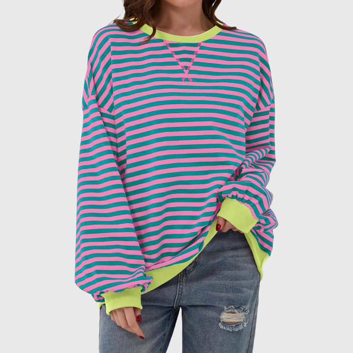 Martha | Übergroßes gestreiftes Sweatshirt in entspannter Passform aus weichem Strick