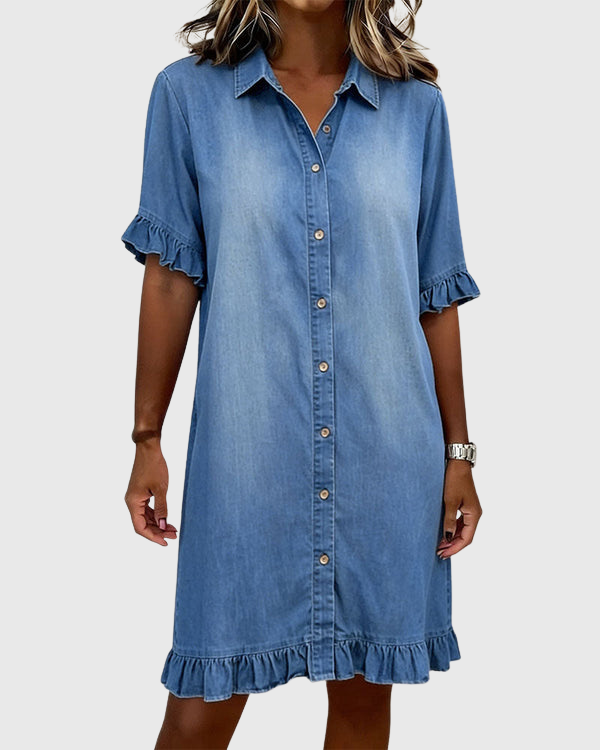 Zandrea | Bequemes Denim-Kleid mit schmeichelhaftem Schnitt