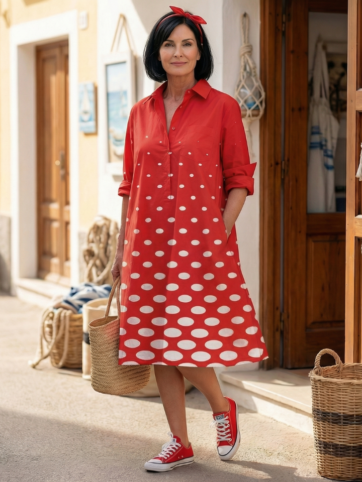 Wrenley | Helles Punktkleid