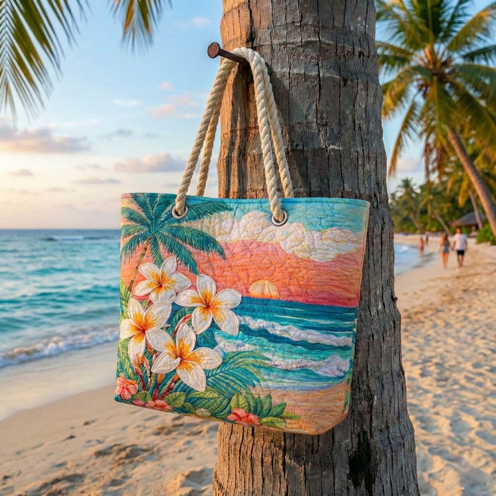 Tropisches Flair Gestepptes Strandtasche