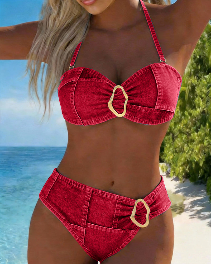 Patricia | Metallverschluss Träger Bikini Zweiteiler