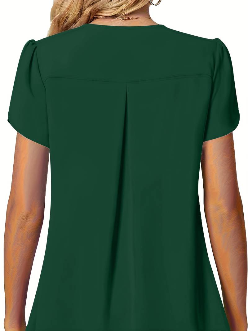 Basha | Rüschenshirt mit kurzen Ärmeln und einem Knopf