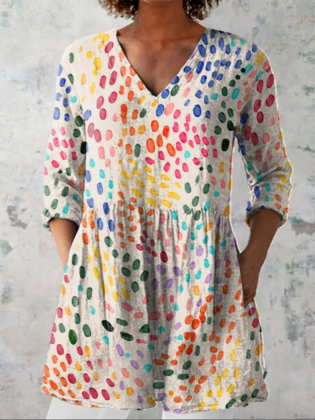 Bernadette | V-Ausschnitt Langarmshirt