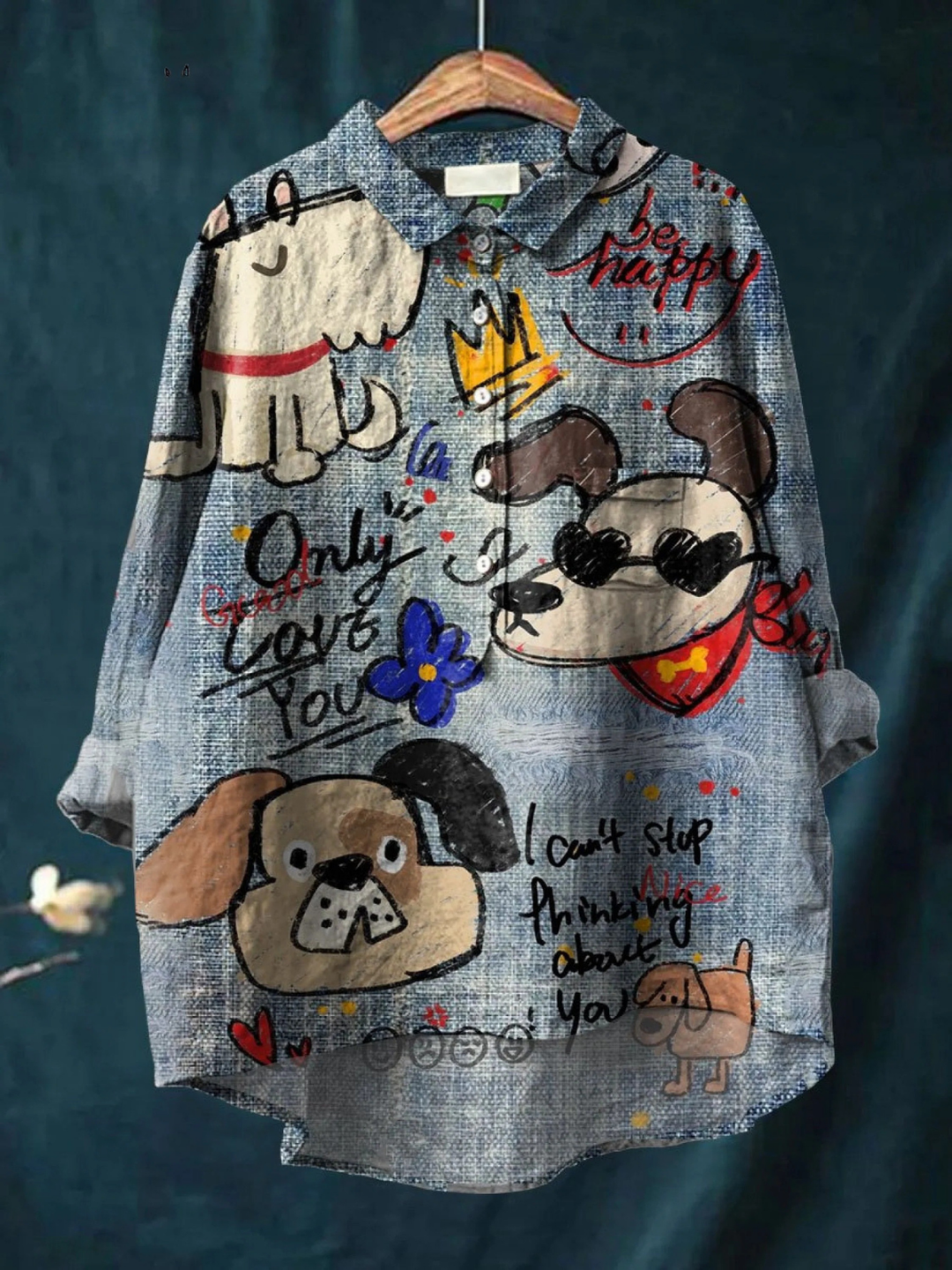 Kendra | Süßer Hundekunst-Druck Freizeitshirt