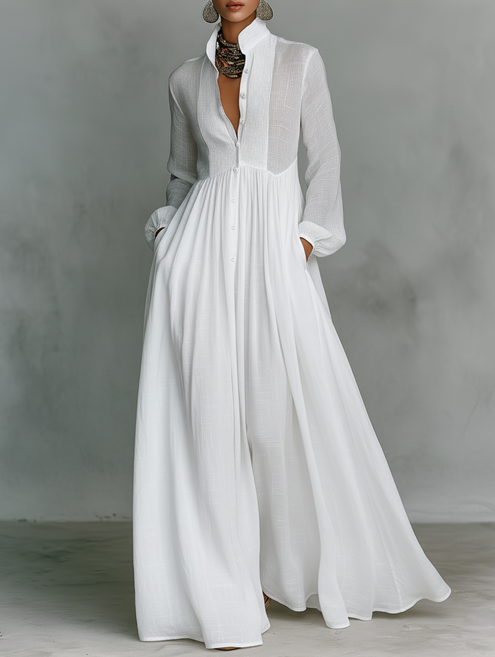 Serena | Elegantes Button-Down Maxikleid