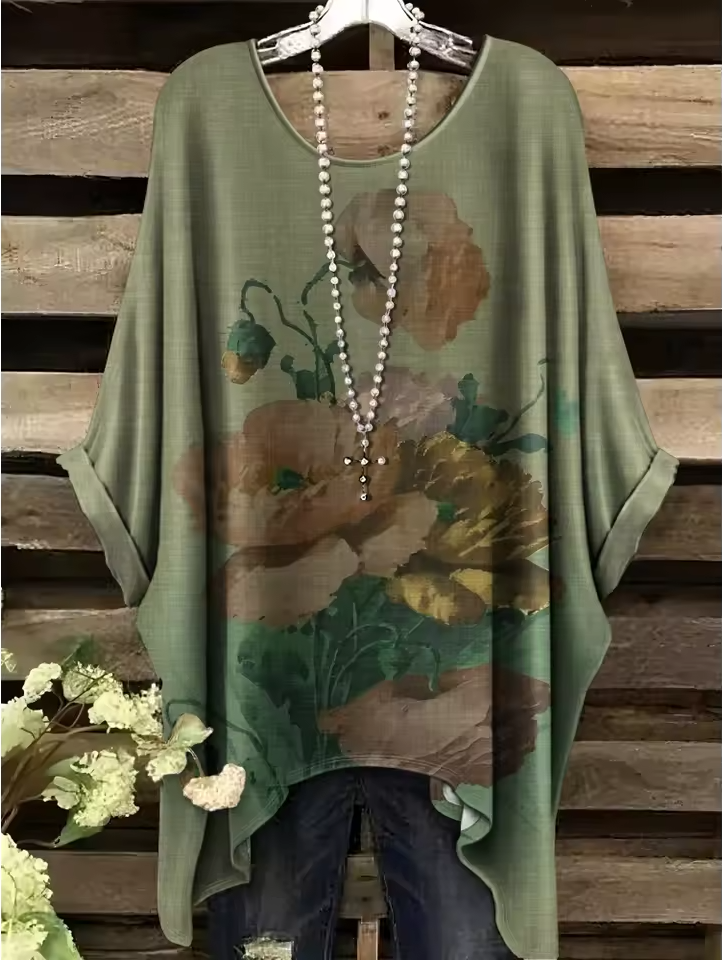 Martha | Vintage Bohemian Floral Print Damen T-Shirt