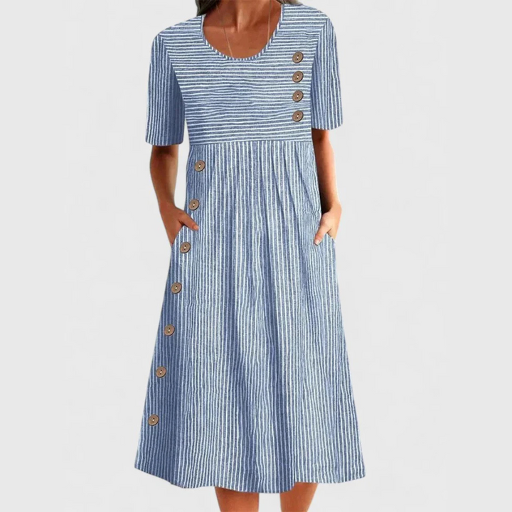 Davina | Gestreiftes Midi-Kleid