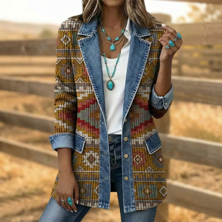 Dakota | Western Denim Aztec Jacke