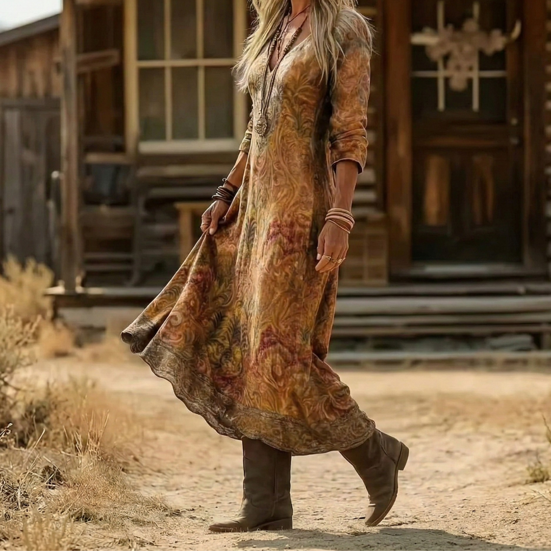Demi | Vintage-inspiriertes florales Midi-Kleid