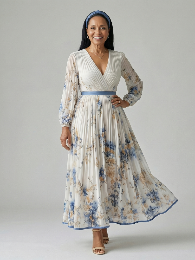 Rielle | Faltenwurf Midi Kleid