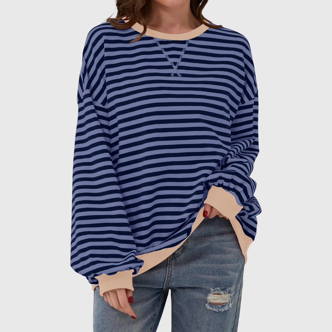 Martha | Übergroßes gestreiftes Sweatshirt in entspannter Passform aus weichem Strick