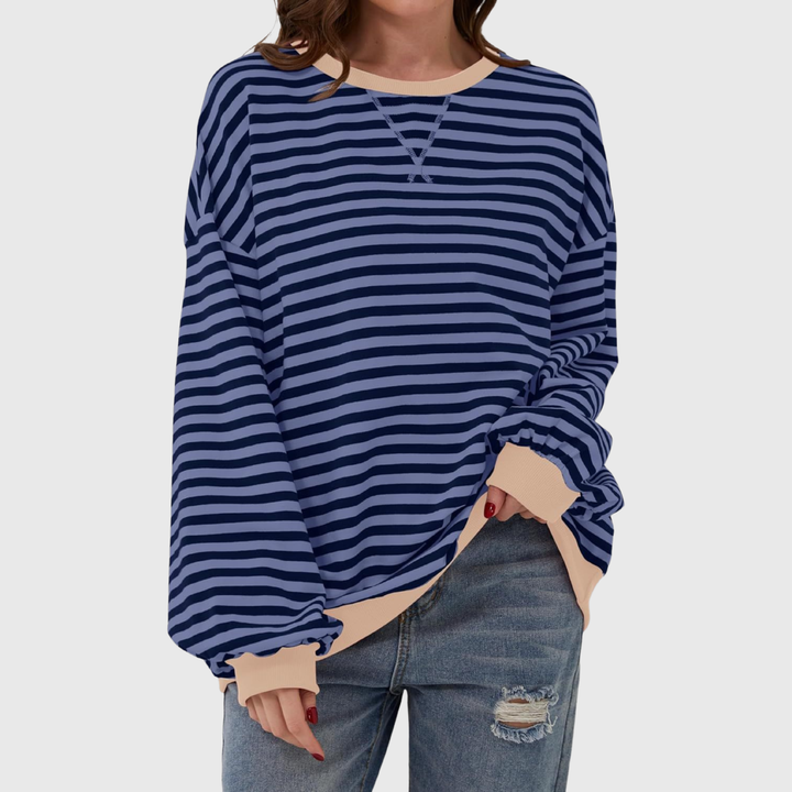 Martha | Übergroßes gestreiftes Sweatshirt in entspannter Passform aus weichem Strick