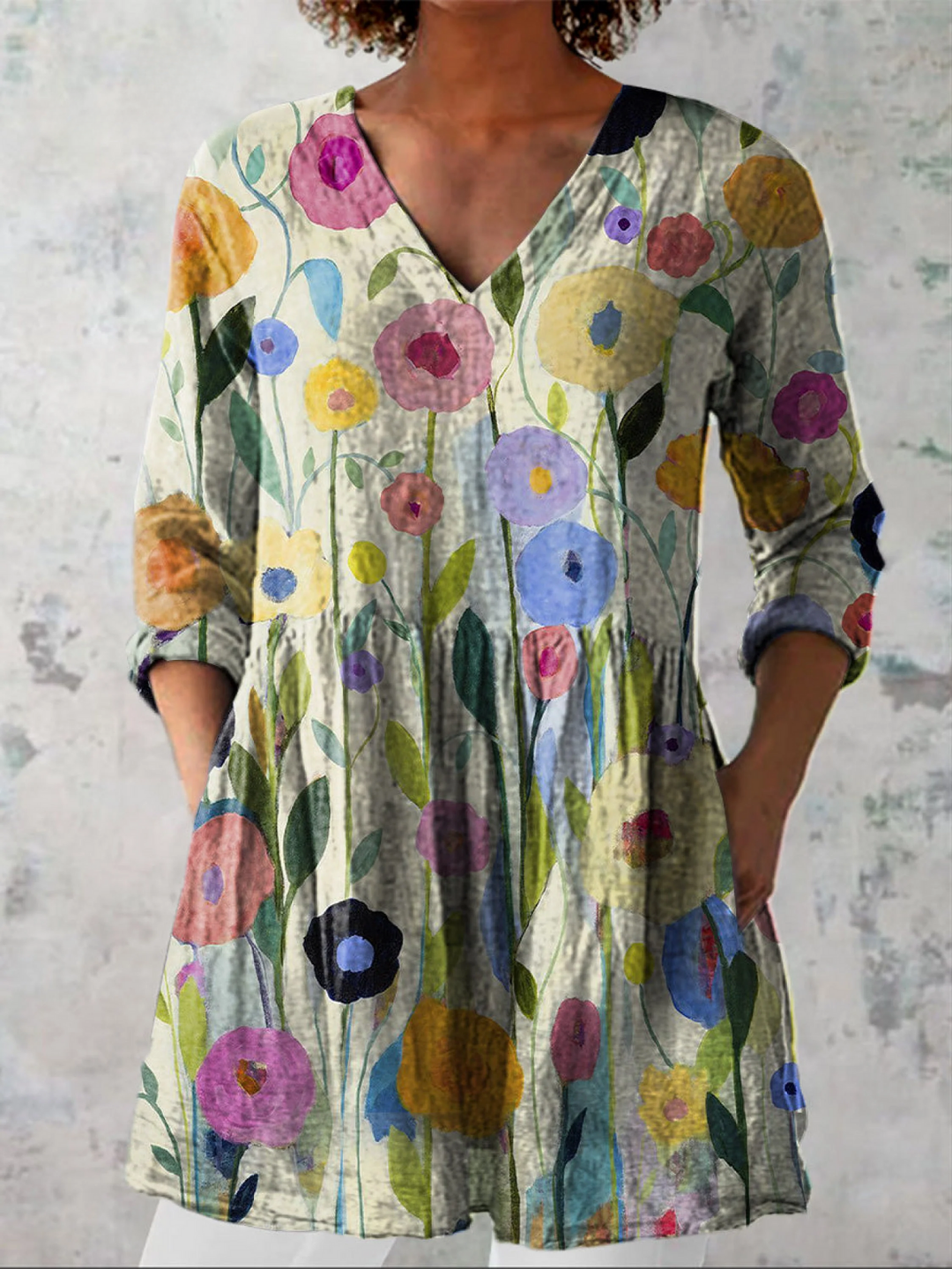 Blaire | V-Ausschnitt Langarmshirt