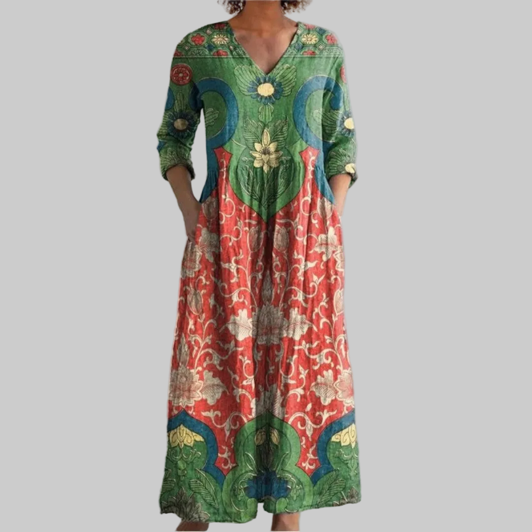 Judith | Vintage Floral Maxi Kleid