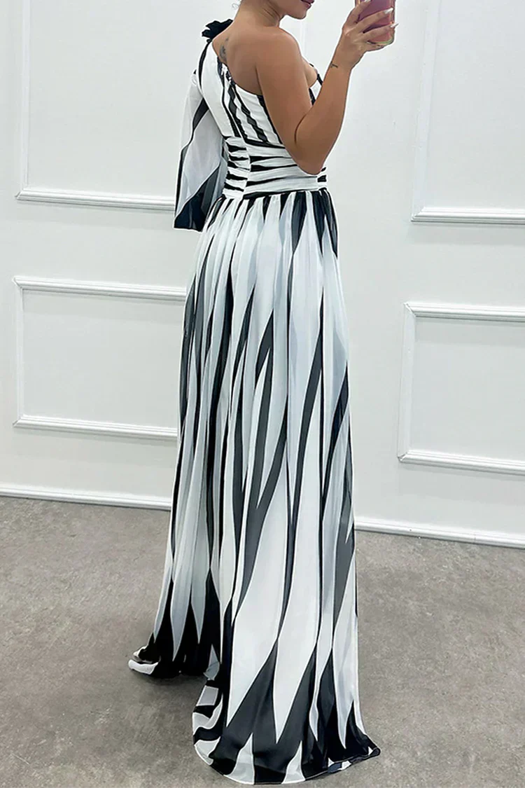 Shiloh | Elegantes gestreiftes Maxikleid