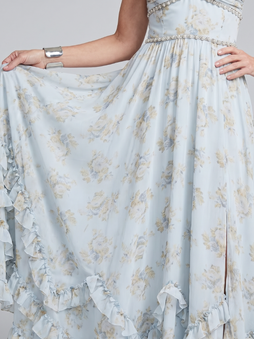Alessia | Maxikleid mit Blumenmuster und Halterneck